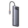 BASEUS HUB 9IN1  METAL GLEAM SERIES USB-C TO 2X USB 3.0 + 2X HDMI + USB 2.0 + USB-C PD + ETHERNET RJ45 + MICROSD/SD (WKWG060013) (BASWKWG060013)