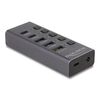 DELOCK USB HUB 64248 ΜΕ ΔΙΑΚΌΠΤΕΣ, 5X ΘΥΡΏΝ, 5GBPS, USB/USB-C ΣΎΝΔΕΣΗ, ΓΚΡΙ