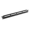 POWERTECH PATCH PANEL NETW-0027 ΓΙΑ RACK 19"/1U, 24 ΘΥΡΏΝ, CAT 6 UTP, ΜΑΎΡΟ