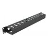 POWERTECH CABLE MANAGEMENT NETW-0028 ΓΙΑ RACK 19"/1U, ΜΕΤΑΛΛΙΚΌ, ΜΑΎΡΟ