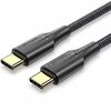 VENTION NYLON BRAIDED TYPE-C TO TYPE-C 3A CABLE 1.5M BLACK LED TYPE (TAUBG) (VENTAUBG)