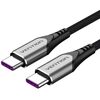 VENTION NYLON BRAIDED TYPE-C TO TYPE-C 5A/PD 100W CABLE 1M GRAY ALUMINUM ALLOY TYPE (TAEHF) (VENTAEHF)
