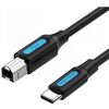 VENTION USB 2.0 TYPE-C MALE TO B MALE 2A PRINT CABLE 1.5M BLACK (CQUBG) (VENCQUBG)
