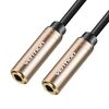 VENTION 3.5MM FEMALE TO FEMALE AUDIO EXTENSION CABLE 0.3M RED METAL TYPE (BFABY) (VENBFABY)