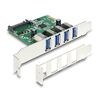 DELOCK ΚΆΡΤΑ ΕΠΈΚΤΑΣΗΣ PCI EXPRESS X1 ΣΕ 4X USB 89360, 5 GBPS