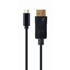 GEMBIRD USB 3.1 CABLE USB-C MALE - DISPLAYPORT MALE ΜΑΎΡΟ 2M (A-CM-DPM-01) (GEMA-CM-DPM-01)