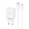 USAMS ΦΟΡΤΙΣΤΉΣ ΤΟΊΧΟΥ SCXLTZ01 ΜΕ ΚΑΛΏΔΙΟ MICRO USB, USB, 18W, ΛΕΥΚΌΣ