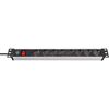 BRENNENSTUHL ALU-LINE ΠΟΛΎΠΡΙΖΟ ΑΣΦΑΛΕΊΑΣ ΓΙΑ RACK 19" 1U 8 ΘΈΣΕΩΝ ΜΕ ΔΙΑΚΌΠΤΗ ΚΑΙ ΚΑΛΏΔΙΟ 2M/ H05VV-F/ 3G1,5 BLACK/SILVER (1390007018) (BNN1390007018)