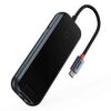 BASEUS HUB 5IN1  ACMEJOY SERIES USB-C TO 2XUSB 3.0 + USB 2.0 + USB-C PD + RJ45 DARK GREY (WKJZ010113) (BASWKJZ010113)