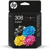 HP ΜΕΛΆΝΙ INKJET NO.308 2-PACK BLACK/TRI-COLOR (6L6S6UE) (HP6L6S6UE)