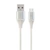 GEMBIRD CC- USB2B-AMCM-2M-BW2 PREMIUM USB-C 2.0 CABLE (AM/CM) METAL PLUGS, BRAID, 2M, SILVER/WHITE (CC-USB2B-AMCM-2M-BW2) (GEMCC-USB2B-AMCM-2M-BW2)