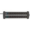 BRENNENSTUHL PREMIUM-ALU-LINE TECHNICS EXTENSION LEAD 16-WAY DUO BLACK 3M H05VV-F 3G1.5 WITH EVERY 8 SOCKETS SWITCHED (1391000916) (BNN1391000916)