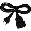 BRENNENSTUHL PLASTIC EXTENSION CABLE 5M BLACK H03VVH2-F 2X0,75 (1161800) (BNN1161800)