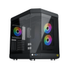 XIGMATEK CUBI BLACK , 6X ΠΡΟ-ΕΓΚΑΤΕΣΤΗΜΈΝΑ RGB FANS , FULL TEMPERED GLASS