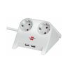 BRENNENSTUHL DESKTOP-POWER USB-CHARGER WITH 2X USB-2.0 CHARGER 2100MA 2-WAY SOCKET, WHITE POLISHED 1.8M H05VV-F 3G1.5 (1153520222) (BNN1153520222)