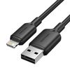 VENTION USB 2.0 A MALE TO LIGHTNING MALE 2.4A CABLE 1M BLACK PVC TYPE (LAMBF) (VENLAMBF)