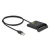 DELOCK CARD READER 91724 ΓΙΑ SMART CARD, USB ΣΎΝΔΕΣΗ, 480MBPS, ΜΑΎΡΟ