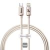 BASEUS KABEL USB-C DO IP CRYSTAL SHINE,  20W, 1.2M RÓŻOWY (CAJY001304) (BASCAJY001304)