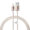BASEUS KABEL USB DO IP CRYSTAL SHINE, 2.4A, 1.2M RÓŻOWY (CAJY001104) (BASCAJY001104)
