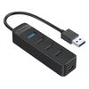 ORICO USB HUB TWU32-4A, 4X ΘΥΡΏΝ, USB 3.0, 5GBPS, USB ΣΎΝΔΕΣΗ, ΜΑΎΡΟ