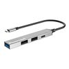 POWERTECH USB HUB PT-1412, 4X ΘΥΡΏΝ, USB 3.2, 5GBPS, USB-C ΣΎΝΔΕΣΗ, ΓΚΡΙ