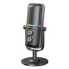 CMTECK ΕΠΙΤΡΑΠΈΖΙΟ ΜΙΚΡΌΦΩΝΟ XM600, OMNIDIRECTIONAL/ΚΑΡΔΙΟΕΙΔΈΣ, USB, RGB LED, ΜΑΎΡΟ
