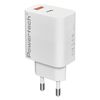 POWERTECH ΦΟΡΤΙΣΤΉΣ ΤΟΊΧΟΥ PT-1433, USB/USB-C, 30W, GAN, ΛΕΥΚΌΣ