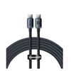 BASEUS CRYSTAL SHINE BRAIDED USB 2.0 CABLE USB-C MALE - USB-C MALE ΜΑΎΡΟ 1.2M (CAJY000601) (BASCAJY000601)