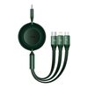 BASEUS ΚΑΛΏΔΙΟ USB 3ΣΕ1 ΓΙΑ MICROUSB/USB-C/LIGHTNING BRIGHT MIRROR 4 100W/3.5A 1.1M ΠΡΆΣΙΝΟ (CAMJ010206) (BASCAMJ010206)
