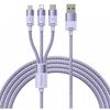 BASEUS ΚΑΛΏΔΙΟ USB 3ΣΕ1 STARSPEED SERIES USB-C + MICROUSB + LIGHTNING 3.5A 1.2M ΛΙΛΆ (CAXS000005) (BASCAXS000005)