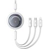 BASEUS FAST CHARGING CABLE 3IN1 FREE2DRAW USB TO MICRO USB+USB-C+LIGHTNING 3.5A 1.1M WHITE (P10368700211-01) (BASP10368700211-01)
