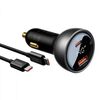BASEUS ΦΟΡΤΙΣΤΉΣ ΑΥΤΟΚΙΝΉΤΟΥ SUPERME ΜΕ ΚΑΛΏΔΙΟ USB ΣΕ USB-C 140W ΜΑΎΡΟ (CGZX070001) (BASCGZX070001)