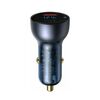 BASEUS CAR CHARGER PARTICULAR DIGITAL DISPLAY C+U, PD 3.0 QC 4.0+, SCP, PPS, 5A, 65W DARK GRAY (CCKX-C0G) (BASCCKX-C0G)