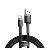 BASEUS CAFULE BRAIDED USB 2.0 CABLE USB-C MALE - USB-A MALE ΜΑΎΡΟ 0.5M (CATKLF-AG1) (BASCATKLFAG1)