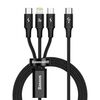BASEUS RAPID SERIES 3-IN-1 CABLE USB-C FOR M+L+T 20W 1.5M BLACK (CAMLT-SC01) (BASCAMLT-SC01)