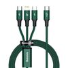 BASEUS RAPID SERIES BRAIDED USB TO MICRO USB / TYPE-C / LIGHTNING CABLE 3A ΠΡΆΣΙΝΟ 1.5M  (CAMLT-SC06) (BASCAMLT-SC06)