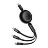 BASEUS BRIGHT MIRROR 4, USB-C 3-IN-1 CABLE FOR MICRO USB / USB-C / LIGHTNING 100W / 3.5A 1.1M (BLACK) (CAMJ010201) (BASCAMJ010201)