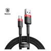 BASEUS CAFULE BRAIDED USB 2.0 CABLE USB-C MALE - USB-A MALE BLACK/RED 3M (CATKLF-U91) (BASCATKLF-U91)