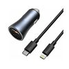 BASEUS CAR CHARGER GOLDEN CONTACTOR PRO DUAL QUICK CHARGER U+C, PD 3.0, QC 4+, SCP FCP AFC (WITH TYPE-C - LIGHTNING 1M BLACK) 40W DARK GRAY (TZCCJD-B0G) (BASTZCCJD-B0G)