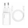 BASEUS ΦΟΡΤΙΣΤΉΣ ΜΕ ΘΎΡΑ USB-C ΚΑΙ ΚΑΛΏΔΙΟ LIGHTNING 20W POWER DELIVERY ΛΕΥΚΌΣ (SUPER SI 1C) (TZCCSUP-B02) (BASTZCCSUP-B02)