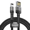 BASEUS  CAFULE DOUBLE-SIDED USB LIGHTNING CABLE 1.5A 2M GRAY+BLACK (CALKLF-HG1) (BASCALKLF-HG1)