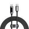BASEUS DISPLAY BRAIDED USB 2.0 CABLE USB-C MALE - USB-C MALE ΜΑΎΡΟ 2M (CATSK-C01) (BASCATSK-C01)