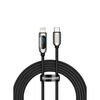 BASEUS DISPLAY BRAIDED USB-C TO LIGHTNING CABLE 20W BLACK 2M (CATLSK-A01) (BASCATLSK-A01)