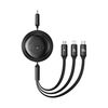 BASEUS FAST CHARGING CABLE 3IN1 FREE2DRAW USB-C TO USB-C/LIGHTNING/MICRO 100W 1.1M BLACK (P10368700111-04) (BASP10368700111-04)