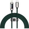 BASEUS ΚΑΛΏΔΙΟ USB-C ΣΕ LIGHTNING ΜΕ ΟΘΌΝΗ PD 20W 2M ΠΡΆΣΙΝΟ (CATLSK-A06) (BASCATLSK-A06)