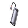 BASEUS METAL GLEAM SERIES 8-IN-1 USB-C DOCKING STATION SILVER (CAHUB-CV0G) (BASCAHUB-CV0G)