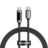 BASEUS DISPLAY BRAIDED USB 2.0 CABLE USB-C MALE - USB-C MALE BLACK 1M (CATSK-B01) (BASCATSK-B01)