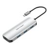 VENTION TYPE-C TO HDMI/USB 3.0*3/SD/TF/PD 100W DOCKING STATION 0.15M GRAY ALUMINUM ALLOY TYPE (TOJHB) (VENTOJHB)