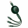 BASEUS BRIGHT MIRROR 3 USB 3-IN-1 CABLE FOR MICRO USB / USB-C / LIGHTNING 66W / 2A 1.1M GREEN (CAMJ010106) (BASCAMJ010106)