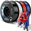CREALITY CR-PETG VALUE PACK 4KG - BLACK & WHITE & RED & BLUE 3D PRINTER FILAMENT NO REEL